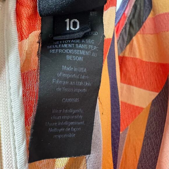 Zero + Maria Cornejo Bias Alexia Chevron Maxi Dress Women's Size 10 - Picture 5 of 7